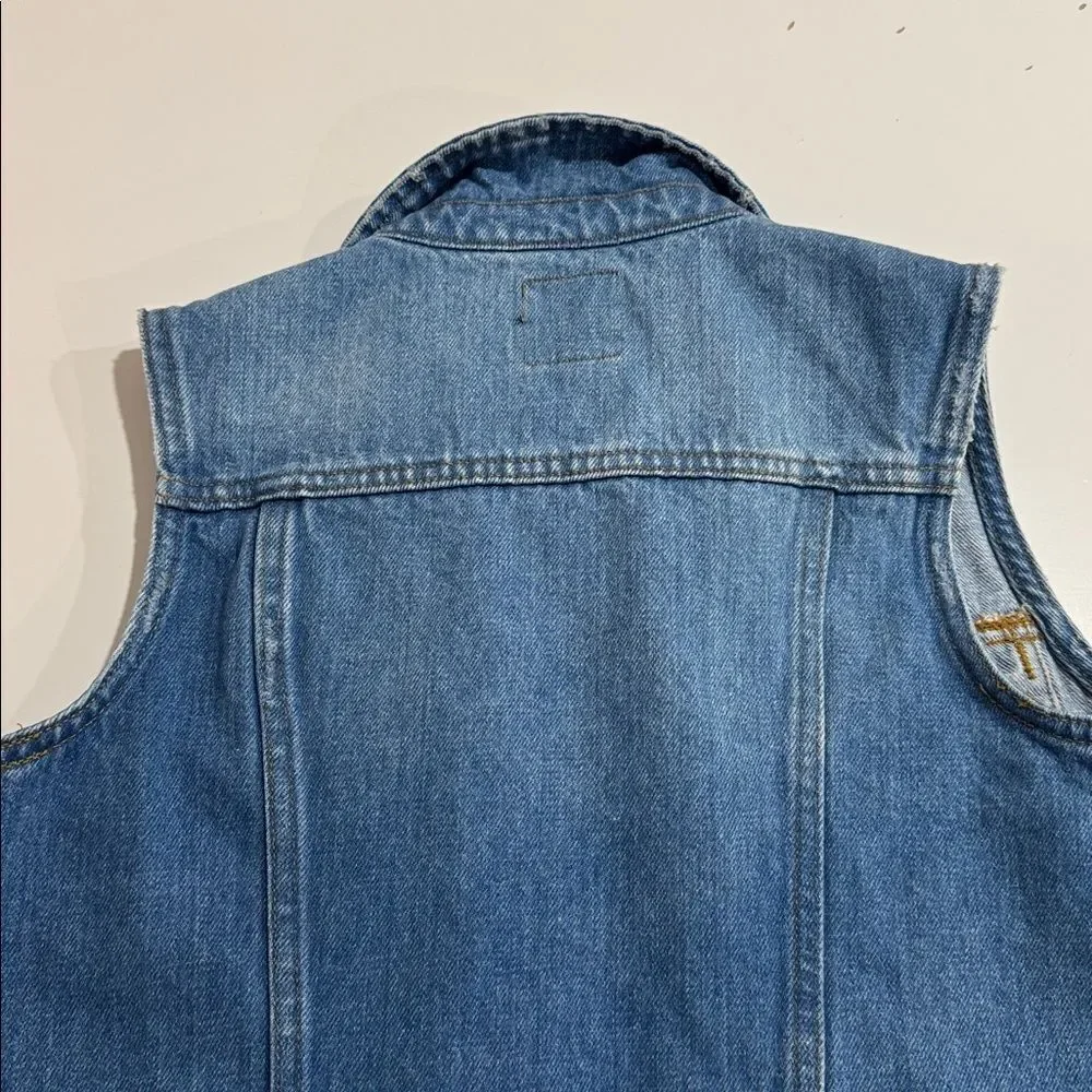 Art Class Blue Denim Vest with Vibrant Patches